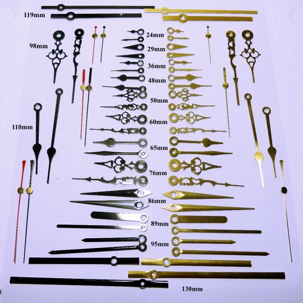 5x Long shaft Quartz ticking clock movements with huge choice of hands